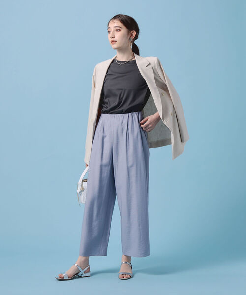 NOLLEY’S(ノーリーズ)の「インゴムイージーパンツ(その他パンツ・レディース・オフホワイト/ベージュ/カーキ/サックスブルー/イエロー/チャコールグレー・34/36/38)」の19枚目の写真