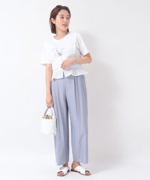NOLLEY’S(ノーリーズ)の「インゴムイージーパンツ(その他パンツ・レディース・オフホワイト/ベージュ/カーキ/サックスブルー/イエロー/チャコールグレー・34/36/38)」の22枚目の写真