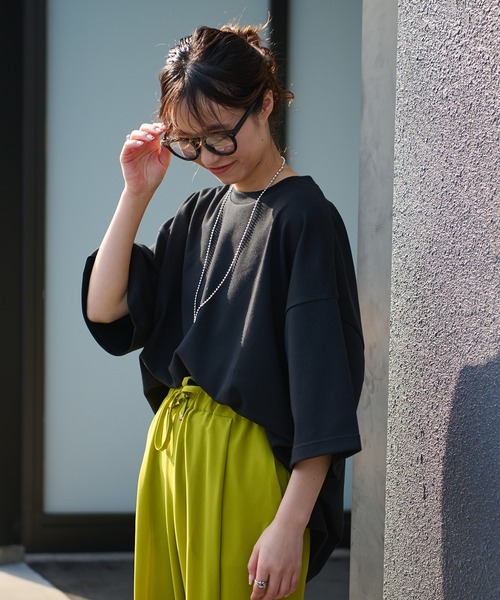 CIAOPANIC TYPY（チャオパニックティピー）の「▽【一部SHOP限定】【ユニセックス】ポンチハイカウントサイドスリットビッグシルエットTee（Tシャツ/カットソー・メンズ・ホワイト/ブラック/ブルー/グレイッシュベージュ/パープル/グリーン・M/L）」の8枚目の写真