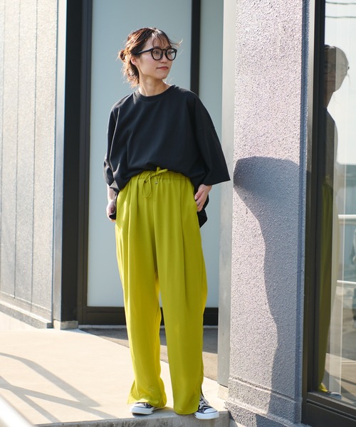 CIAOPANIC TYPY（チャオパニックティピー）の「▽【一部SHOP限定】【ユニセックス】ポンチハイカウントサイドスリットビッグシルエットTee（Tシャツ/カットソー・メンズ・ホワイト/ブラック/ブルー/グレイッシュベージュ/パープル/グリーン・M/L）」の11枚目の写真