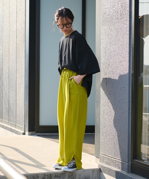 CIAOPANIC TYPY（チャオパニックティピー）の「▽【一部SHOP限定】【ユニセックス】ポンチハイカウントサイドスリットビッグシルエットTee（Tシャツ/カットソー・メンズ・ホワイト/ブラック/ブルー/グレイッシュベージュ/パープル/グリーン・M/L）」の13枚目の写真