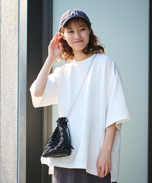 CIAOPANIC TYPY（チャオパニックティピー）の「▽【一部SHOP限定】【ユニセックス】ポンチハイカウントサイドスリットビッグシルエットTee（Tシャツ/カットソー・メンズ・ホワイト/ブラック/ブルー/グレイッシュベージュ/パープル/グリーン・M/L）」の15枚目の写真