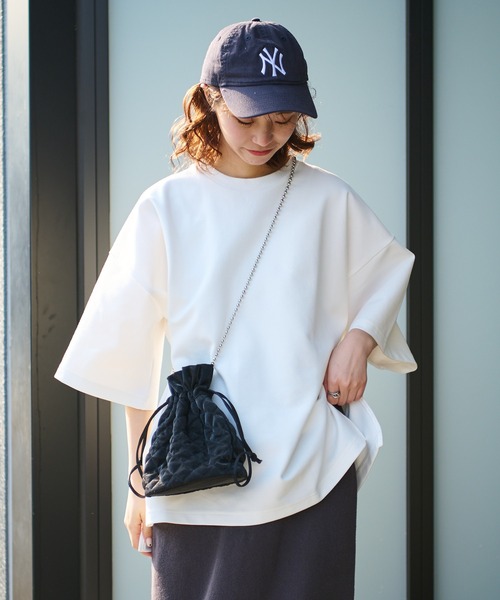 CIAOPANIC TYPY（チャオパニックティピー）の「▽【一部SHOP限定】【ユニセックス】ポンチハイカウントサイドスリットビッグシルエットTee（Tシャツ/カットソー・メンズ・ホワイト/ブラック/ブルー/グレイッシュベージュ/パープル/グリーン・M/L）」の16枚目の写真