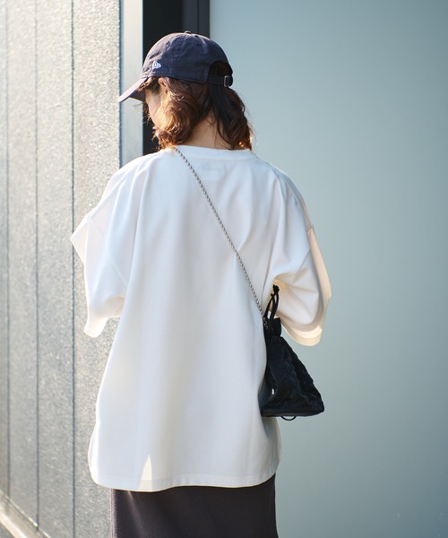 CIAOPANIC TYPY（チャオパニックティピー）の「▽【一部SHOP限定】【ユニセックス】ポンチハイカウントサイドスリットビッグシルエットTee（Tシャツ/カットソー・メンズ・ホワイト/ブラック/ブルー/グレイッシュベージュ/パープル/グリーン・M/L）」の19枚目の写真