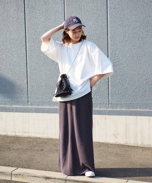 CIAOPANIC TYPY（チャオパニックティピー）の「▽【一部SHOP限定】【ユニセックス】ポンチハイカウントサイドスリットビッグシルエットTee（Tシャツ/カットソー・メンズ・ホワイト/ブラック/ブルー/グレイッシュベージュ/パープル/グリーン・M/L）」の20枚目の写真