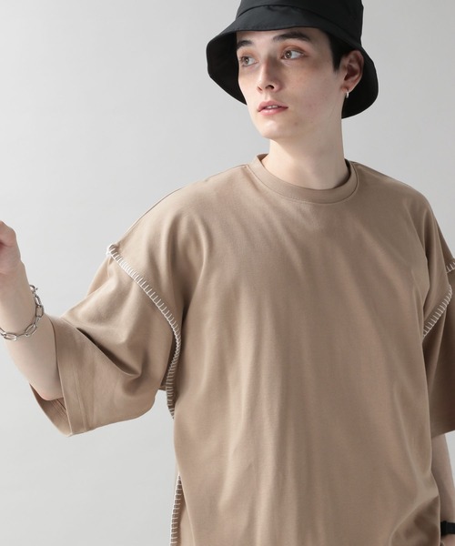 RAGEBLUE(レイジブルー)の「スムースコットン/ハンドステッチTシャツ(Tシャツ/カットソー・メンズ・ホワイト/ベージュ/ブルー系その他/スミクロ・MEDIUM/LARGE)」の4枚目の写真