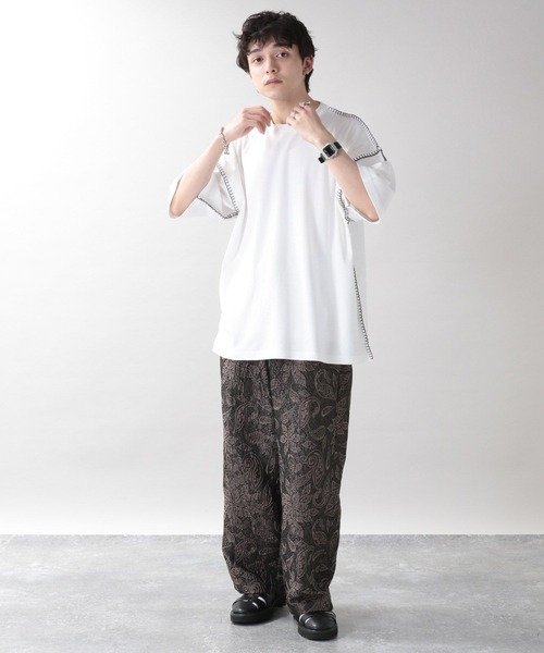 RAGEBLUE(レイジブルー)の「スムースコットン/ハンドステッチTシャツ(Tシャツ/カットソー・メンズ・ホワイト/ベージュ/ブルー系その他/スミクロ・MEDIUM/LARGE)」の5枚目の写真