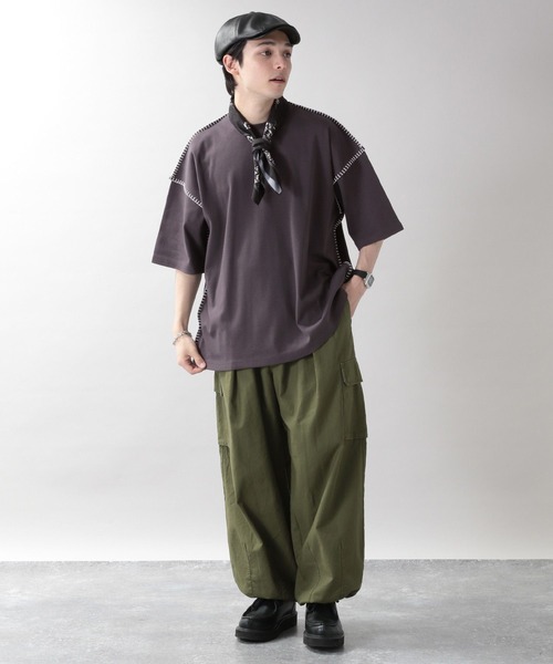 RAGEBLUE(レイジブルー)の「スムースコットン/ハンドステッチTシャツ(Tシャツ/カットソー・メンズ・ホワイト/ベージュ/ブルー系その他/スミクロ・MEDIUM/LARGE)」の7枚目の写真