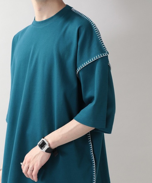 RAGEBLUE(レイジブルー)の「スムースコットン/ハンドステッチTシャツ(Tシャツ/カットソー・メンズ・ホワイト/ベージュ/ブルー系その他/スミクロ・MEDIUM/LARGE)」の16枚目の写真