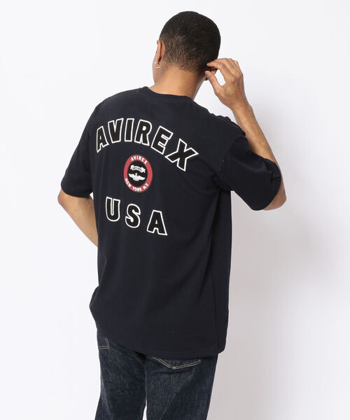 AVIREX(アヴィレックス)の「VARSITY LOGO T-SHIRT 2.0 / ヴァーシティー ロゴ Tシャツ2.0 / AVIREX / アヴィレックス(Tシャツ/カットソー・メンズ・ダークグリーン/オフホワイト/ブラック/ネイビー/ピンク/マスタード/ブラウン・LARGE/XX-LARGE/X-LARGE/MEDIUM/L/XL/2XL/M)」の11枚目の写真