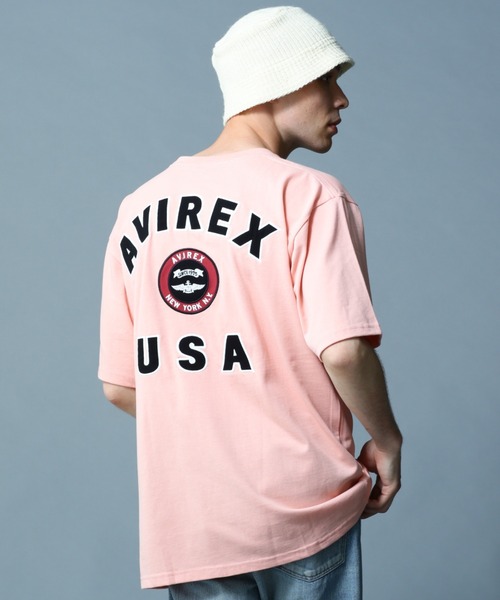 AVIREX(アヴィレックス)の「VARSITY LOGO T-SHIRT 2.0 / ヴァーシティー ロゴ Tシャツ2.0 / AVIREX / アヴィレックス(Tシャツ/カットソー・メンズ・ダークグリーン/オフホワイト/ブラック/ネイビー/ピンク/マスタード/ブラウン・LARGE/XX-LARGE/X-LARGE/MEDIUM/L/XL/2XL/M)」の7枚目の写真