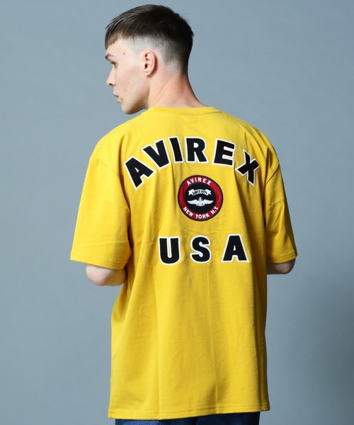 AVIREX(アヴィレックス)の「VARSITY LOGO T-SHIRT 2.0 / ヴァーシティー ロゴ Tシャツ2.0 / AVIREX / アヴィレックス(Tシャツ/カットソー・メンズ・ダークグリーン/オフホワイト/ブラック/ネイビー/ピンク/マスタード/ブラウン・LARGE/XX-LARGE/X-LARGE/MEDIUM/L/XL/2XL/M)」の6枚目の写真