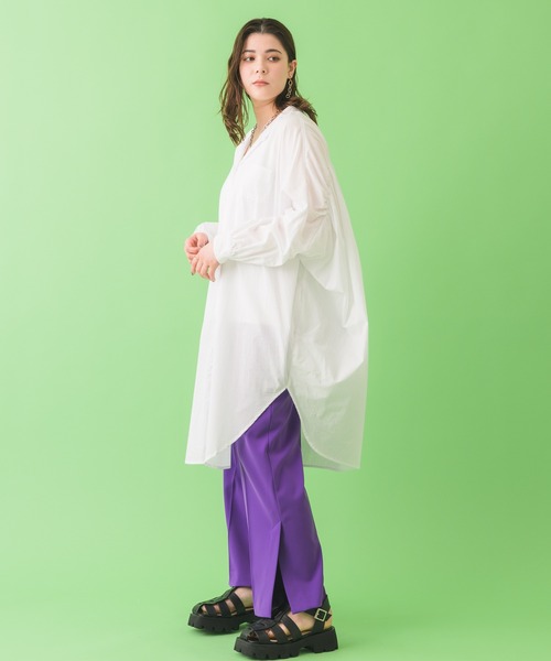 Dignite collier（ディニテコリエ）の「Dignite collier ギャザーシャツ（シャツ/ブラウス・レディース・ホワイト/イエロー・FREE）」の4枚目の写真