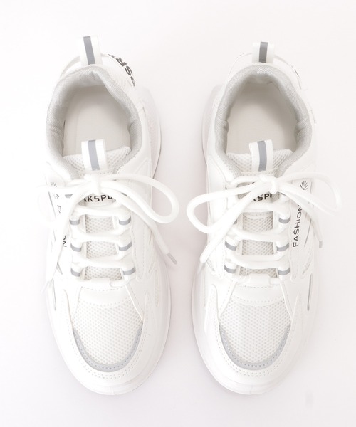 Lace Ladies（レースレディース）の「英字ロゴ配色厚底ストラップシューズ（スニーカー・レディース・ホワイト/ブルー/ブラック・24/25/24.5/23/23.5）」の11枚目の写真