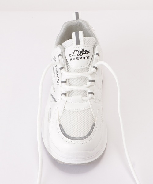 Lace Ladies（レースレディース）の「英字ロゴ配色厚底ストラップシューズ（スニーカー・レディース・ホワイト/ブルー/ブラック・24/25/24.5/23/23.5）」の15枚目の写真