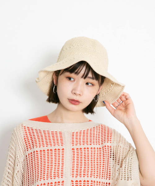 KBF(ケイビーエフ)の「ワイヤーブリムチューリップHAT(ハット・レディース・ベージュ/アイボリー・ONE)」の4枚目の写真