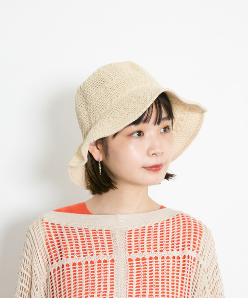 KBF(ケイビーエフ)の「ワイヤーブリムチューリップHAT(ハット・レディース・ベージュ/アイボリー・ONE)」の5枚目の写真