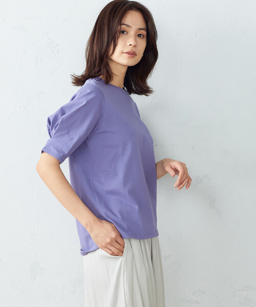 COMME CA ISM(コムサイズム)の「ボリュームスリーブ カットソー(Tシャツ/カットソー・レディース・ホワイト/パープル/チャコール・MEDIUM/LARGE)」の11枚目の写真
