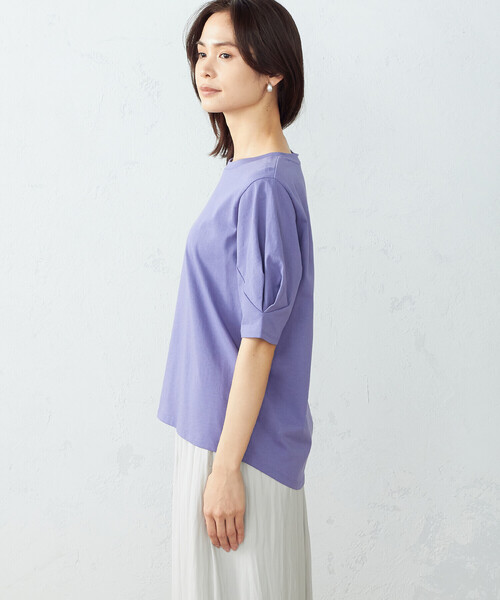 COMME CA ISM(コムサイズム)の「ボリュームスリーブ カットソー(Tシャツ/カットソー・レディース・ホワイト/パープル/チャコール・MEDIUM/LARGE)」の12枚目の写真