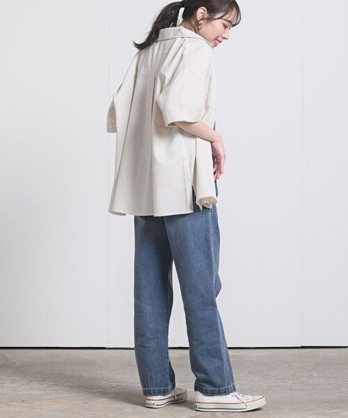 rps(アールピーエス)の「コットンリネン開襟シャツ(シャツ/ブラウス・レディース・ブラック/ベージュ/グリーン/アイボリー/モカ/ライトカーキ/ホワイト系その他4・M)」の10枚目の写真