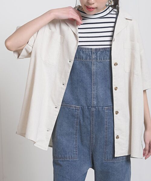 rps(アールピーエス)の「コットンリネン開襟シャツ(シャツ/ブラウス・レディース・ブラック/ベージュ/グリーン/アイボリー/モカ/ライトカーキ/ホワイト系その他4・M)」の12枚目の写真