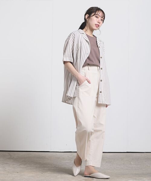 rps(アールピーエス)の「コットンリネン開襟シャツ(シャツ/ブラウス・レディース・ブラック/ベージュ/グリーン/アイボリー/モカ/ライトカーキ/ホワイト系その他4・M)」の16枚目の写真