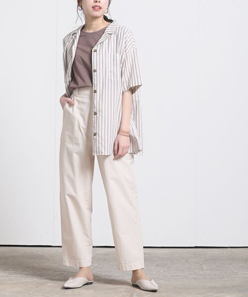 rps(アールピーエス)の「コットンリネン開襟シャツ(シャツ/ブラウス・レディース・ブラック/ベージュ/グリーン/アイボリー/モカ/ライトカーキ/ホワイト系その他4・M)」の17枚目の写真