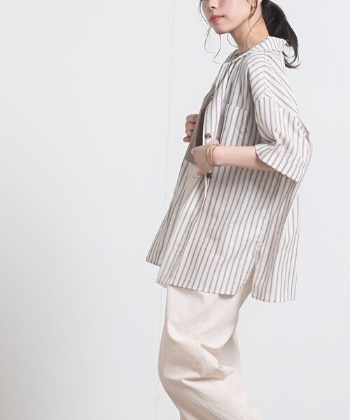 rps(アールピーエス)の「コットンリネン開襟シャツ(シャツ/ブラウス・レディース・ブラック/ベージュ/グリーン/アイボリー/モカ/ライトカーキ/ホワイト系その他4・M)」の18枚目の写真