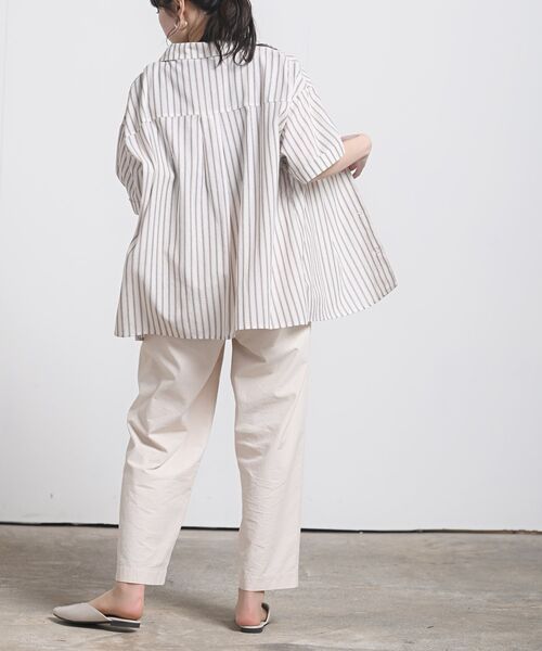 rps(アールピーエス)の「コットンリネン開襟シャツ(シャツ/ブラウス・レディース・ブラック/ベージュ/グリーン/アイボリー/モカ/ライトカーキ/ホワイト系その他4・M)」の19枚目の写真