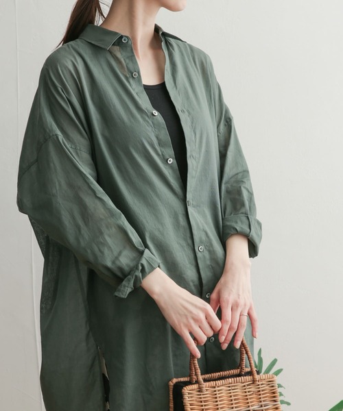 URBAN RESEARCH DOORS（アーバンリサーチドアーズ）の「ラミーコットンビッグシャツ（シャツ/ブラウス・レディース・オフホワイト/カーキ/オレンジ/ブルー・MEDIUM）」の21枚目の写真