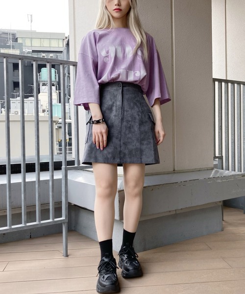 Figments（フィグメンツ）の「90's GirlロゴTシャツ（Tシャツ/カットソー・レディース・スミクロ/パープル・FREE）」の3枚目の写真