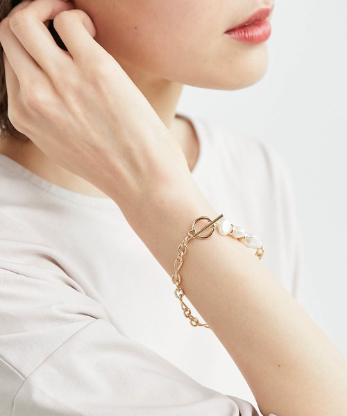 ROPE' PICNIC（ロペピクニック）の「変型パール×メタルブレスレット（ブレスレット・レディース・ゴールド/ゴールド系その他・FREE）」の8枚目の写真