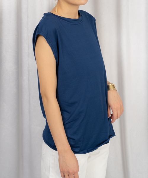Loco Ocean(ロコオーシャン)の「フレンチスリーブTシャツ/タンクトップ(Tシャツ/カットソー・レディース・ブラック/ネイビー/オフホワイト/イエロー・L/M)」の1枚目の写真