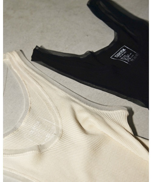TODAYFUL（トゥデイフル）の「シームレスタンクトップ（タンクトップ・レディース・ブラック/キナリ・FREE）」の6枚目の写真