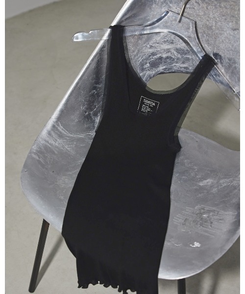 TODAYFUL（トゥデイフル）の「シームレスタンクトップ（タンクトップ・レディース・ブラック/キナリ・FREE）」の5枚目の写真