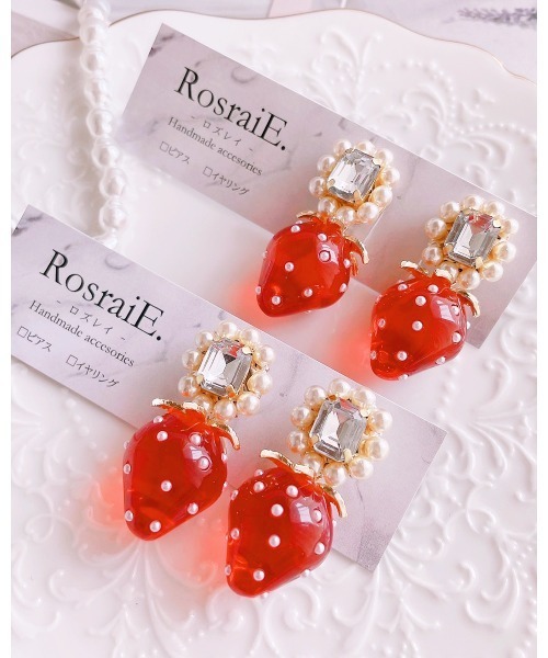 tone(トーン)の「【RosraiE】ストロベリー パール&ビジュー イヤリング(MA)(イヤリング・レディース・ゴールド・FREE)」の1枚目の写真
