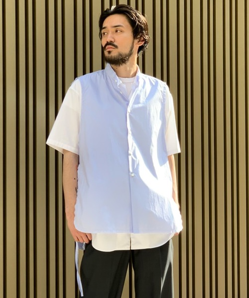 Toironier（トワロニエ）の「Toironier/トワロニエ/No Sleeve Loose Shirts/ノースリーブルーズシャツ（シャツ/ブラウス・メンズ・ネイビー/グレー/サックスブルー・FREE）」の3枚目の写真
