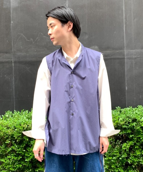 Toironier（トワロニエ）の「Toironier/トワロニエ/No Sleeve Loose Shirts/ノースリーブルーズシャツ（シャツ/ブラウス・メンズ・ネイビー/グレー/サックスブルー・FREE）」の10枚目の写真