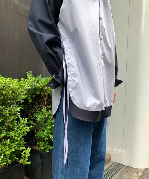 Toironier（トワロニエ）の「Toironier/トワロニエ/No Sleeve Loose Shirts/ノースリーブルーズシャツ（シャツ/ブラウス・メンズ・ネイビー/グレー/サックスブルー・FREE）」の18枚目の写真
