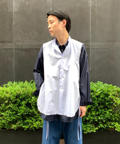 Toironier（トワロニエ）の「Toironier/トワロニエ/No Sleeve Loose Shirts/ノースリーブルーズシャツ（シャツ/ブラウス・メンズ・ネイビー/グレー/サックスブルー・FREE）」の16枚目の写真