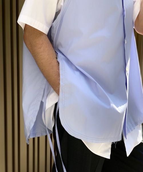 Toironier（トワロニエ）の「Toironier/トワロニエ/No Sleeve Loose Shirts/ノースリーブルーズシャツ（シャツ/ブラウス・メンズ・ネイビー/グレー/サックスブルー・FREE）」の22枚目の写真