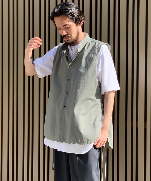 Toironier（トワロニエ）の「Toironier/トワロニエ/No Sleeve Loose Shirts/ノースリーブルーズシャツ（シャツ/ブラウス・メンズ・ネイビー/グレー/サックスブルー・FREE）」の20枚目の写真