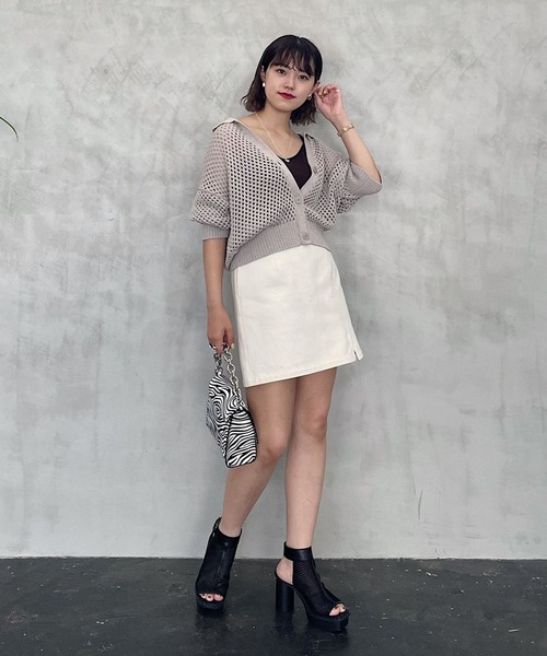 PAGEBOY(ページボーイ)の「ツイルミニスカート(スカート・レディース・ブラック/オフホワイト/ブルー・FREE)」の5枚目の写真