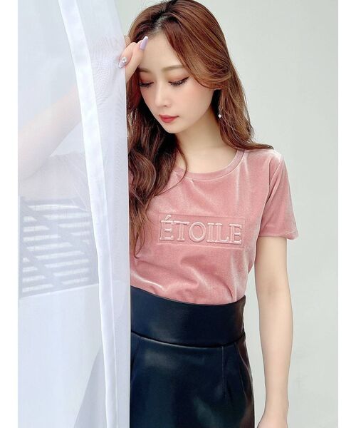RESEXXY(リゼクシー)の「エンボスロゴベロアTシャツ(Tシャツ/カットソー・レディース・ピンク/ブルー/ベージュ・FREE)」の12枚目の写真