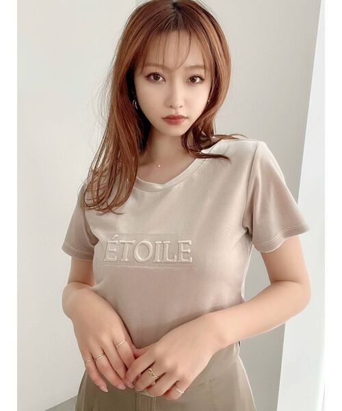 RESEXXY(リゼクシー)の「エンボスロゴベロアTシャツ(Tシャツ/カットソー・レディース・ピンク/ブルー/ベージュ・FREE)」の14枚目の写真