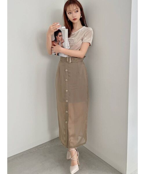 RESEXXY(リゼクシー)の「エンボスロゴベロアTシャツ(Tシャツ/カットソー・レディース・ピンク/ブルー/ベージュ・FREE)」の7枚目の写真