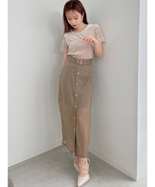 RESEXXY(リゼクシー)の「エンボスロゴベロアTシャツ(Tシャツ/カットソー・レディース・ピンク/ブルー/ベージュ・FREE)」の6枚目の写真