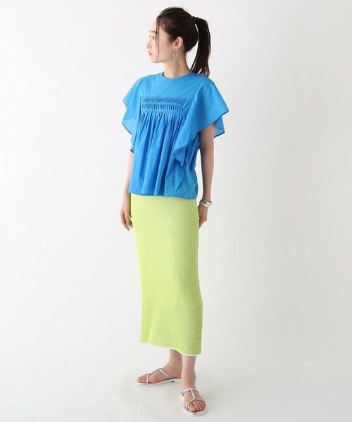 OPAQUE.CLIP（オペークドットクリップ）の「◆【C】コットンローンピンタックフレアブラウス【WEB限定サイズ】（シャツ/ブラウス・レディース・ライトブルー/ブラック/キャメル・40/38/36）」の12枚目の写真