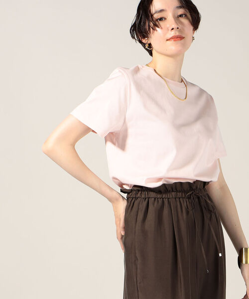 NOLLEY’S Sophi(ノーリーズソフィ)の「sophi BASIC MUJI-T(Tシャツ/カットソー・レディース・ベビーピンク/サックスブルー/オフホワイト/チャコールグレー・38)」の4枚目の写真