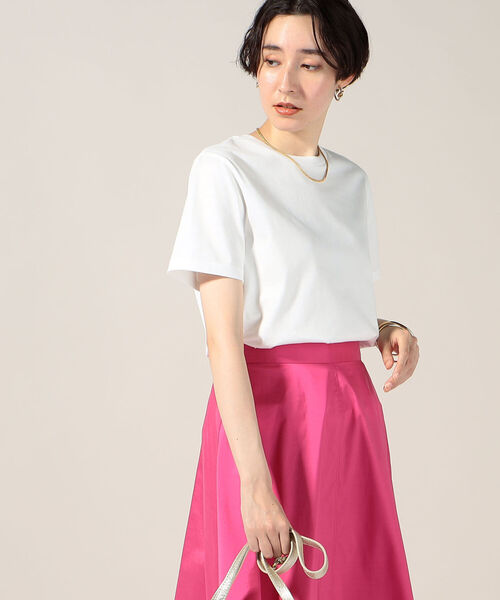 NOLLEY’S Sophi(ノーリーズソフィ)の「sophi BASIC MUJI-T(Tシャツ/カットソー・レディース・ベビーピンク/サックスブルー/オフホワイト/チャコールグレー・38)」の2枚目の写真